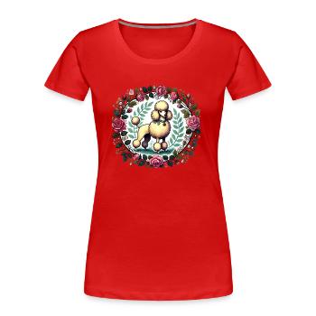 Caniche - T-shirt bio Premium Femme - rouge - Devant - Mia (176cm)