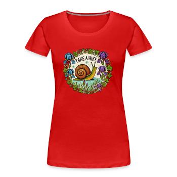 Faites une randonnée - T-shirt bio Premium Femme - rouge - Devant - Mia (176cm)