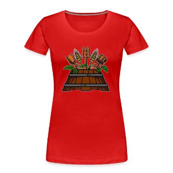 Brauer logo - Frauen Premium Bio T-Shirt - Rot - Vorne - Mia (176cm)