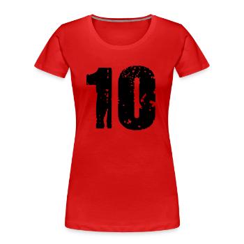 10 - T-shirt bio Premium Femme - rouge - Devant - Mia (176cm)