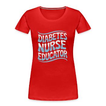 Diabetes Nurse Educator Diabetes Awareness - Women's Premium Organic T-Shirt - red - Front - Mia (176cm)