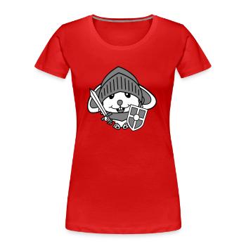 Lapin Chevalier Épée Bouclier Armure Casque Château Héros - T-shirt bio Premium Femme - rouge - Devant - Mia (176cm)