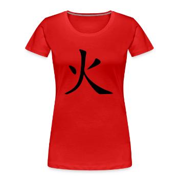 Feuer - Frauen Premium Bio T-Shirt - Rot - Vorne - Mia (176cm)