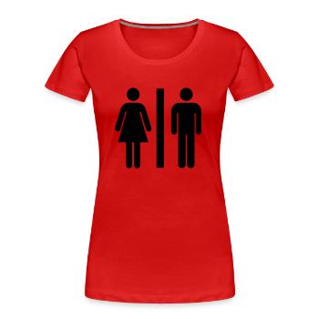 Toilet sign - Women's Premium Organic T-Shirt - red - Front - Mia (176cm)