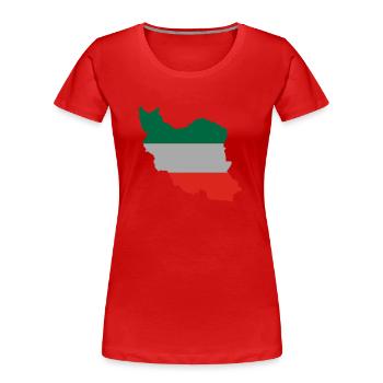 iran_flagg - Frauen Premium Bio T-Shirt - Rot - Vorne - Mia (176cm)
