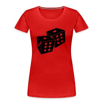 würfel - Frauen Premium Bio T-Shirt - Rot - Vorne - Mia (176cm)