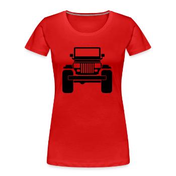 Shilouette YJ solo - Frauen Premium Bio T-Shirt - Rot - Vorne - Mia (176cm)