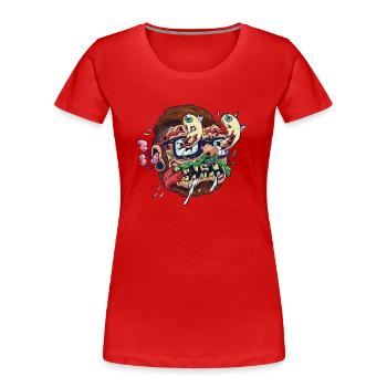 Crazy skater swag - Women's Premium Organic T-Shirt - red - Front - Mia (176cm)