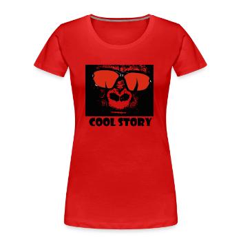 Monkey - Frauen Premium Bio T-Shirt - Rot - Vorne - Mia (176cm)