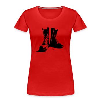 Stiefel Punk - Frauen Premium Bio T-Shirt - Rot - Vorne - Mia (176cm)
