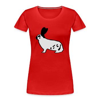 Le géant allemand pie lapin lapin - T-shirt bio Premium Femme - rouge - Devant - Mia (176cm)