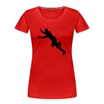 Sprung - Frauen Premium Bio T-Shirt - Rot - Vorne - Mia (176cm)