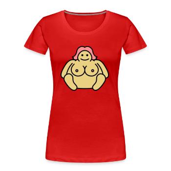 Naked Fat Woman - Women's Premium Organic T-Shirt - red - Front - Mia (176cm)