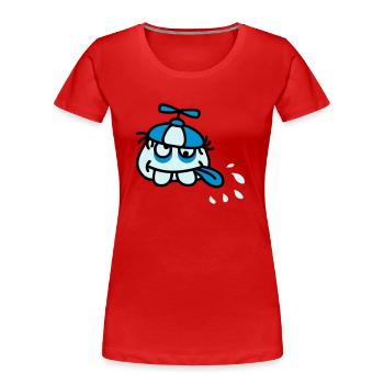 Funny Crazy Stupid Face - Frauen Premium Bio T-Shirt - Rot - Vorne - Mia (176cm)