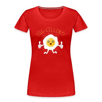 Oeuf (Egg-cellent) - T-shirt bio Premium Femme - rouge - Devant - Mia (176cm)