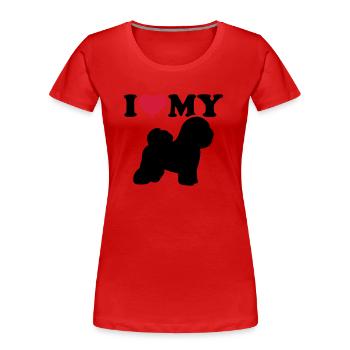 Bichon Frise - Frauen Premium Bio T-Shirt - Rot - Vorne - Mia (176cm)