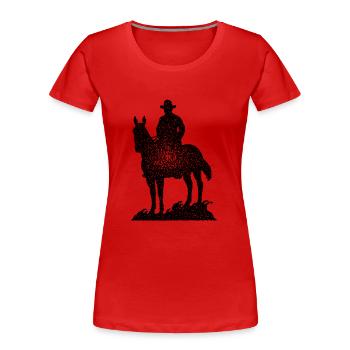 cowboy - Women's Premium Organic T-Shirt - red - Front - Mia (176cm)