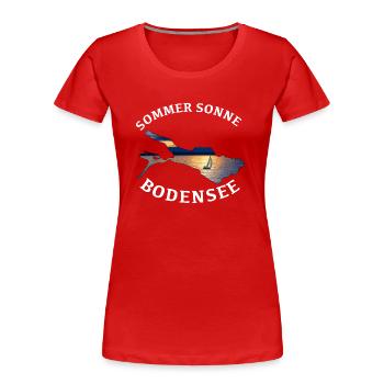 Bodensee - Frauen Premium Bio T-Shirt - Rot - Vorne - Mia (176cm)