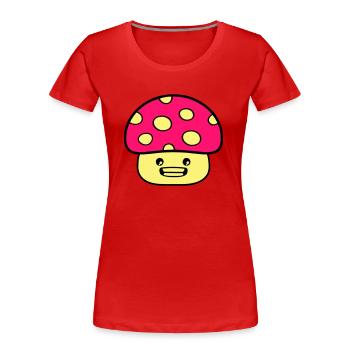 Mushroom Comic - Women's Premium Organic T-Shirt - red - Front - Mia (176cm)