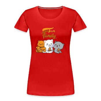 team familie katze pizza abteilungsleiter love - Frauen Premium Bio T-Shirt - Rot - Vorne - Mia (176cm)