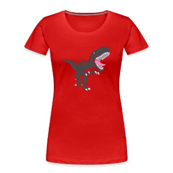 T-rex noir - T-shirt bio Premium Femme - rouge - Devant - Mia (176cm)