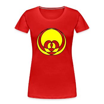 Un cœur courbé - T-shirt bio Premium Femme - rouge - Devant - Mia (176cm)