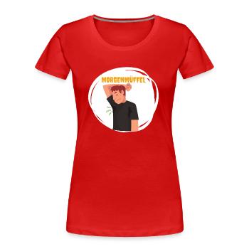 Morgenmüffel - Frauen Premium Bio T-Shirt - Rot - Vorne - Mia (176cm)