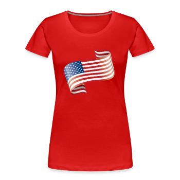 Amerika USA Fahne Flagge - Frauen Premium Bio T-Shirt - Rot - Vorne - Mia (176cm)