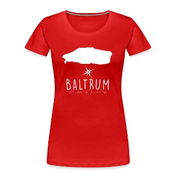 Baltrum Herzschlag Nordsee Geschenk - Frauen Premium Bio T-Shirt - Rot - Vorne - Mia (176cm)