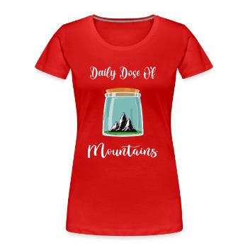 Bergwandern servus alpin Bergsteiger Berge - Frauen Premium Bio T-Shirt - Rot - Vorne - Mia (176cm)