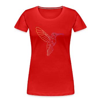 Kolibri geometrisch - Frauen Premium Bio T-Shirt - Rot - Vorne - Mia (176cm)