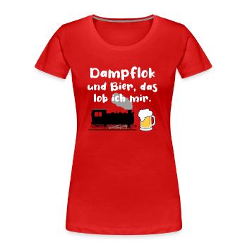 Eisenbahn Dampflok Bier Eisenbahner Zug - Frauen Premium Bio T-Shirt - Rot - Vorne - Mia (176cm)