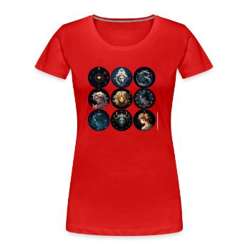 The signs of the zodiac - Women's Premium Organic T-Shirt - red - Front - Mia (176cm)