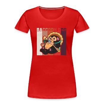 Raccoon Dog Raccoon Dog Enok Japan - Women's Premium Organic T-Shirt - red - Front - Mia (176cm)