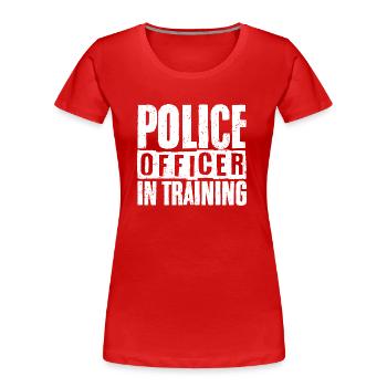 Un policier en formation Un futur policier - T-shirt bio Premium Femme - rouge - Devant - Mia (176cm)