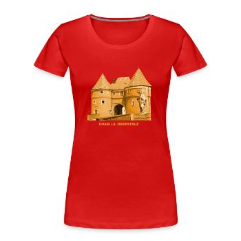 Cham, Biertor, Upper Palatinate, Franconia, Bavaria - Women's Premium Organic T-Shirt - red - Front - Mia (176cm)
