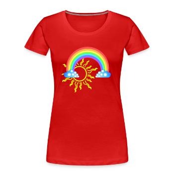Regenbogen - Frauen Premium Bio T-Shirt - Rot - Vorne - Mia (176cm)