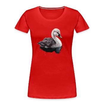 Bébé cygne Oiseau Poussin - T-shirt bio Premium Femme - rouge - Devant - Mia (176cm)
