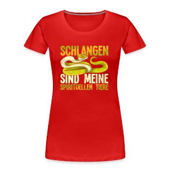 Schlangen sind meine spirituellen Tiere Schlange - Frauen Premium Bio T-Shirt - Rot - Vorne - Mia (176cm)