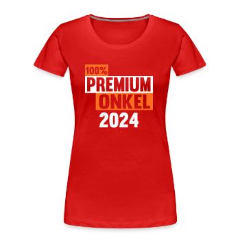 Werdender Onkel 2031 - Frauen Premium Bio T-Shirt - Rot - Vorne - Mia (176cm)