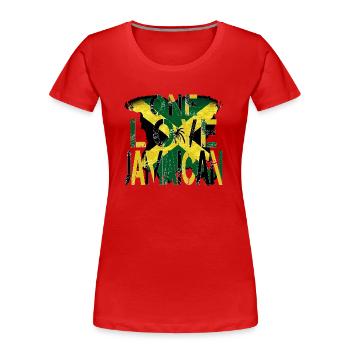 JAMAIKA - Frauen Premium Bio T-Shirt - Rot - Vorne - Mia (176cm)