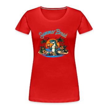 Summer Break - Women's Premium Organic T-Shirt - red - Front - Mia (176cm)