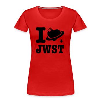 ICH LIEBE JWST 2 - Frauen Premium Bio T-Shirt - Rot - Vorne - Mia (176cm)