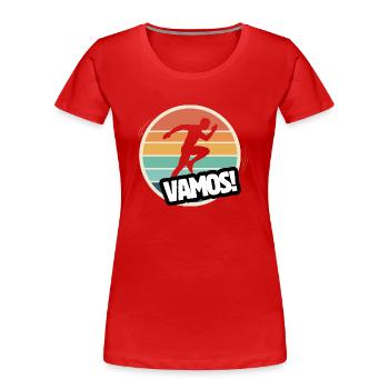 Vamos Retro Athletics - Women's Premium Organic T-Shirt - red - Front - Mia (176cm)