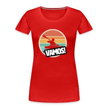 Vamos Kanu Kajak Retro Inline Rennen - Frauen Premium Bio T-Shirt - Rot - Vorne - Mia (176cm)