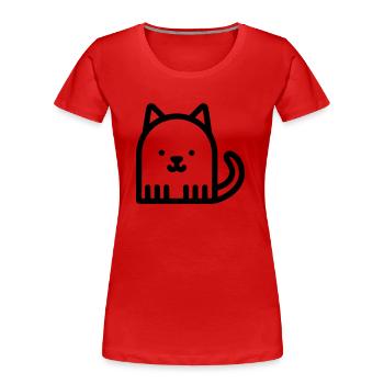 chaton - T-shirt bio Premium Femme - rouge - Devant - Mia (176cm)
