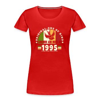 1995 Vintage Birthday Legend Gift - Women's Premium Organic T-Shirt - red - Front - Mia (176cm)