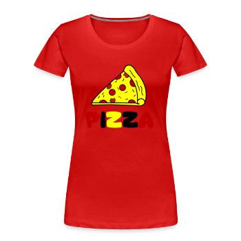 pizza - Frauen Premium Bio T-Shirt - Rot - Vorne - Mia (176cm)