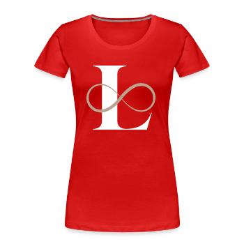 Unendlicher Buchstabe - Frauen Premium Bio T-Shirt - Rot - Vorne - Mia (176cm)