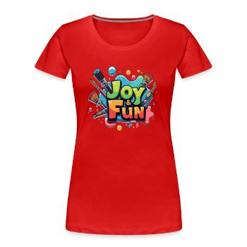 FREUDE UND SPASS - Frauen Premium Bio T-Shirt - Rot - Vorne - Mia (176cm)
